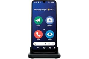 Doro - 8200-4G-Smartphone für Senioren - Ohne Vertrag - 6.1'' Display - Notruftaste mit GPS - Dreifachkamera - Klarer Klang - Spritzwassergeschützt - Inklusive Ladesockel - Blau