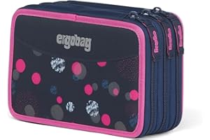 ergobag Astuccio maxi set da 40 pezzi, matite colorate e pennarelli Lyra, scomparto per monete, righello, forbici