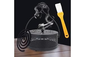 ‎BOOAEE Räucherstäbchenhalter Mosquito Coil Halter, Räucherspiralen Halter Mückenspirale Halter, Klassischer Metall Räucherstäbchenhalter Tragbar Räucher Halterung, für Indoor Outdoor Camping Yoga