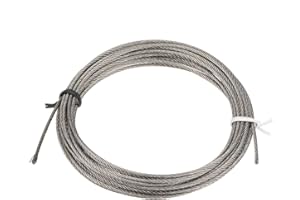 sourcing map Stainless Steel Wire Rope Cable 1.5mm Dia. 4M 13ft Length 16 Gauge 304 Grade for Hoist Lifting Grinder Pulley Wheel