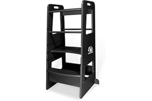 Kiddy dreams Tour d'observation Montessori en Bois Nature, Tour d'apprentissage sécurisée et reglable en Hauteur, Parfait comme Assistant de Cuisine pour Les bébé et Enfants