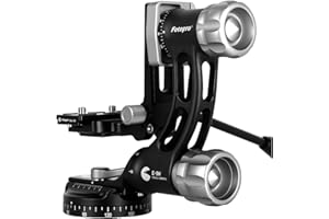 Fotopro E-9H Gimbal Head, 360 Degree Panoramic Aluminum Tripod Head with 1/4" UNC Arca-Swiss Long Plate Ideal for Wildlife Photography Birdwatching Max Loading Up to 66 lb/30kg