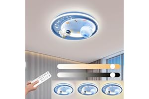 ‎KZT LED Deckenleuchte Dimmbar Kinderzimmer Deckenlampe mit Fernbedienung Astronaut Nachtlicht 62W Kinder Deckenbeleuchtung Jungen Mädchen Schlafzimmerlampe für Wohnzimmer Schlafzimmer Beleuchtung