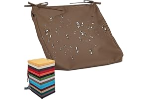 uyeoco Funda de Cojín de Asiento para Exterior Impermeables con Cremallera, 60x60cm & 50x50cm para Muebles de Jardín, Funda de Cojín para Silla/Sofá/Patio Muebles de Ratán(11,55x55x10CM)
