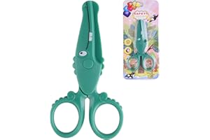 ASTARON Kinderschere für Kunsthandwerk, Niedliche Krokodil Sicherheitsschere für Vorschulkinder, Papierschere, Bastelschere aus Kunststoff für Schule und Scrapbooking, 3 Styles Options