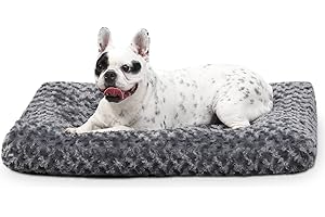 KSIIA Legowisko dla małych psów, nadaje się do prania, puszysta poduszka dla psa, mata dla psa, antypoślizgowy spód, oddychające, legowisko dla zwierząt domowych, ciemnoszare, 60 x 45 cm