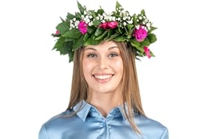 CORONEDILAUREA.COM Corona di alloro per laurea Royal R&G (Fucsia) corona di laurea realizzata a mano con foglie di alloro fresco, roselline stabilizzate, gypsophila e fiocchetti