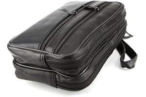 LIVAN - Pochette vide poche - Sacoche Porté main homme - à glissière - cuir véritable - neuf