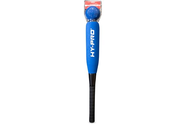 Hy-Pro skum baseballklubba och bollset – blå, mjuk touch-klubba och boll, perfekt för barn, halkfritt grepp, 60 cm skumklubba, skumboll, mjuk leksak, utomhusspel