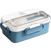Vagonlife Bento 900ml Lunchbox 1 Katlı 3 B&ouml;lmeli &Ccedil;elik Sefer Tası Yemek Kutusu (Mavi)
