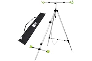 Zite Fishing - Supporto telescopico, con borsa per il trasporto, in alluminio, per 2 canne da surf