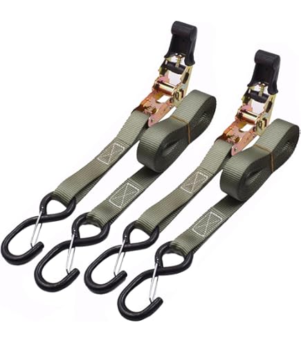 SECURE IT QUICK 1" Tie Down Straps - 6-Pack Heavy Duty Webbing With CAM Buckles (24" Length)