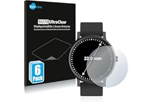 Savvies 6 Stück Schutzfolie für Armbanduhren (Kreisrund, ø: 22 mm) Displayschutz-Folie Ultra-Transparent