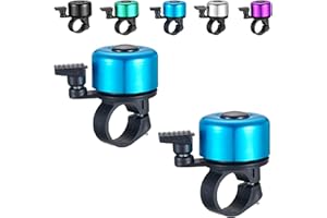 TOCED 2 Pcs Color Bike Bell with Loud Melodious Sound Classic Mini Bicycle Bell for Road and Mountain Bike Bell Adults Kids