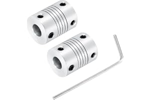 QUARKZMAN 2 sztuki 5 mm do 8 mm ze stopu aluminium sprzęgło wału L25 x D19, elastyczny wał sprzęgła do drukarki 3D CNC, maszyn DIY, enkoder i silników, kolor srebrny