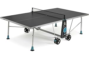 Cornilleau - 200X Outdoor Table Tennis Table - Foldable - Weatherproof - Ping Pong Table with 5 mm Melamine Resin Top -Durable - Rollable - Blue or Grey