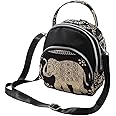 LaRechor Convertible Cross Body Bags for Women, Lightweight Nylon Over Shoulder Bag with Handle, Patterned Small Ladies Handbags, Multi Pocket Mini Backpack for Daily Use Travel