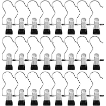 24 Crochets à Linge Métalliques Pivotants 360° - Pince à Vêtements Acier Inoxydable