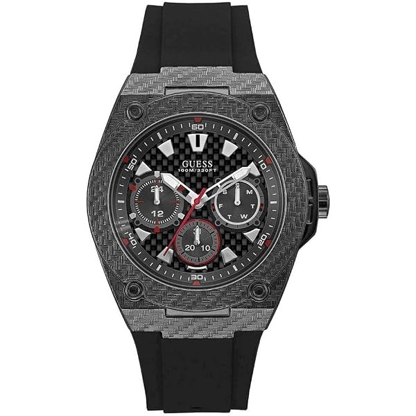 GUESS WATCHES Orologio Uomo Protocol W0916G2 - Cassa Acciaio Placcato Oro, Quadrante Bianco, Cinturino In Pelle, Impermeabile 100m