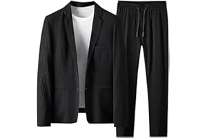 JokeLomple Completo Sartoriale da Uomo - Giacca e Pantaloni Abiti cerimonia uomo Con Bottoni Classici ed Eleganti Taglie Forti Classica Blazer Vintage per Formale Business Evening