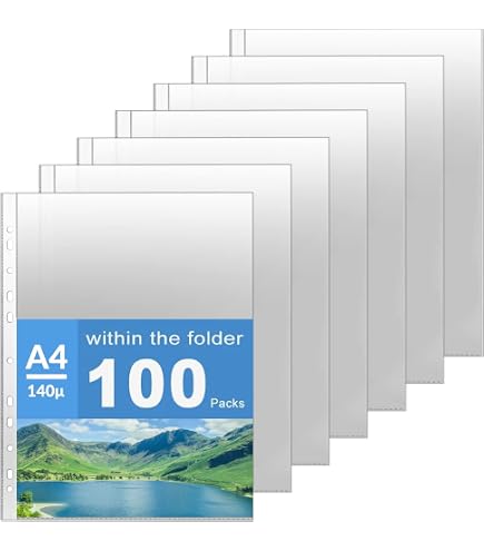 Pochettes Perforées Veloflex Lot De 10 - Format A5 - Polypropylène 75 Microns - Renforcées