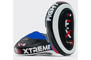 VADER SPORTS EST.2001 WITH YOU ALL THE WAY FTX Deluxe Leder-Fokus-Pads für Boxen, gebogen, MMA, Muay Thai, Training, Zielscheibe, Haken & Jab Pad, Boxen, Kickboxen, Kampfsport, Schlagpolster