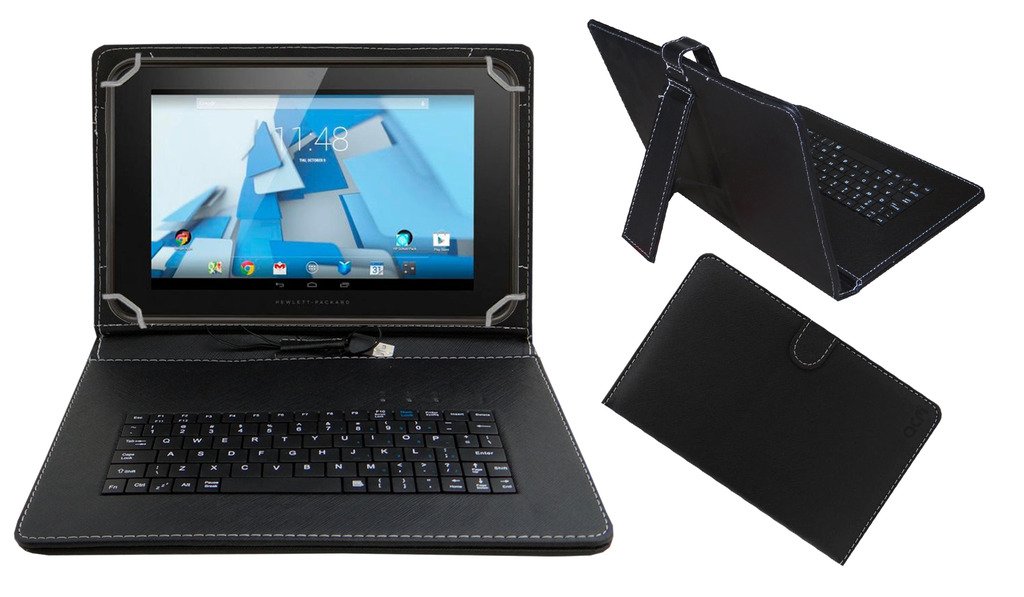 ACM USB Keyboard Case Compatible with Hp Pro Slate 10 Ee G1 Tablet Cover Stand Study Gaming Direct Plug & Play - Black