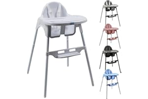 Monsieur Bébé - Chaise haute enfant, réglable hauteur et tablette - Plusieurs coloris