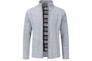 MATINEE - S-6XL - Mens Fleece Thermal Fleece Lined Sweater Cardigans-Plus Sizes