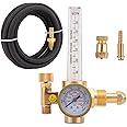 IVONNEY Argon/CO2 Flow Meter Gas Regulator Compatible with Mig Tig Welder Regulator CGA-580 Inlet Argon Flow Gauge Welding Regulator