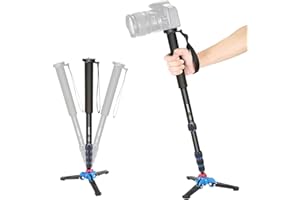 Neewer Monopode Extensible de Caméra avec Base de Support Détachable et Pliable: en Alliage d'Aluminium, Hauteur de 52-168 centimètres pour DSLR Nikon Sony; Charge Admissible de 5 kilogrammes