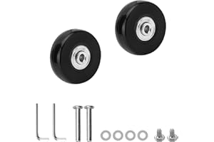 GVIVEJ Rolki zapasowe do walizki, 2 sztuki gumowych kółek zapasowych, 50 mm x 18 mm, gumowe kółka, zapasowe kółka do walizki, uniwersalne kółka do bagażu, zamiennik
