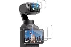 Lutree Verre Trempé pour DJI Osmo Pocket 3, 2+2 Pièces Protection écran+Caméra Arrière Protecteur Film, 9H Dureté HD Anti-Rayures Sans Bulles Protecteurs d'écran