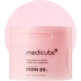 medicube Toner Pads Salmon DNA PDRN Pink Collagen Jelly Pad | Korean Gel Toner Discs with Niacinamide and Retinol, Luminosity