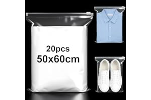 XRXYMQ 20 st. blixtlåspåsar 50 x 60 cm blixtlåspåsar transparent ziplock
