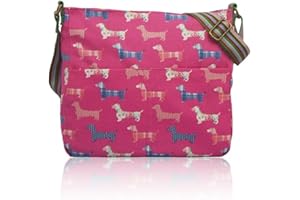 Craze London Womens Canvas Flower Design Trendy Messenger Cross Body Shoulder Bag