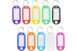 SYOLEE Key Fobs with Split Ring - 20 PCS Labels ID Keyring Tags for Luggage, Pet Name Memory Stick Tags, 10 Colors