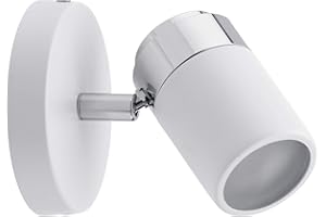 ‎PAULMANN Paulmann 66710 Spotlight Zyli IP44 max 1x10W GU10 Weiß/Chrom 230V Metall 667.10 Deckenleuchte Lampe LED Deckenlampe Deckenstrahler ohne Leuchtmittel