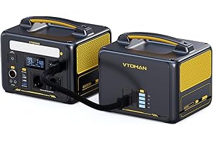 VTOMAN Jump 600X Station électrique Portable avec Batterie Supplémentaire - 600W/939Wh LiFePO4 Batterie Generateur Electrique Portable, 600W Sortie CA/Sortie USB/QC 3.0 pour Camping extérieur, Voyage