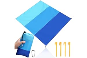 Votoko Tapis Plage Sableuse 210x200 cm, Couverture Plage et Compacte, Couverture de Plage Légère Pliable, Douce, Résistante au Vent, Imperméable, Sèche Rapidement, Durable pour la Plage et Le Camping