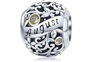 Lorrifal Miesiąc srebro wysokiej próby 925 oryginalne zawieszki z kamieniem urodzenia pasują do bransoletek Pandora naszyjnik idealna biżuteria urodziny ukochane koraliki prezent dla kobiet dziewczyn