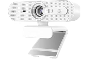ASHU 1080P HD Autofocus Webcam, Dual-Mic and Privacy Cover for Mac/Computer/Laptop/Xbox One, Live Streaming/Skype/Video Chat/On-line Class/Conference, White