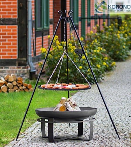 Korono 2 in 1 Swivel 180 cm with Chain and Grate 4.5 – 70 cm – Cozy Campfire Fire Pit &amp; Grill