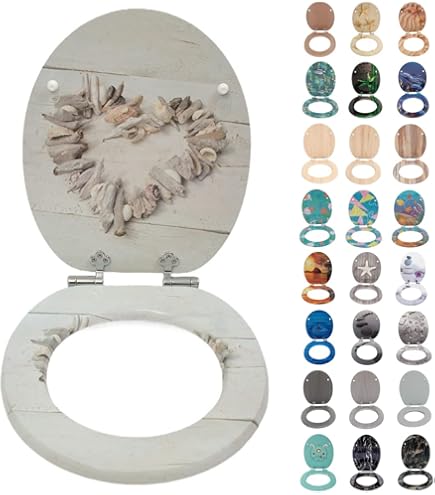 Sedile WC SCHÜTTE Romantico - Chiusura Ammortizzata, Sgancio Rapido, Motivo Cuore, Carico 150 Kg - Foto 7