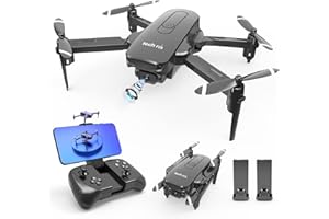 tech rc Mini Drones con Cámara 1080P, App WiFi FPV, Modo sin Cabeza, Despegue con Una Tecla y Aterrizaje por Gravedad RTF, Drone Plegable con Dos Baterías, Adecuado Para Principiantes y Niños