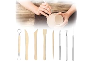 COYUN 8 Pezzi Strumenti per Modellare Argilla, Strumenti Argilla, Attrezzi Ceramica, Sculpture Tools Set, Kit Ceramica Fai da Te Perfetta per Professionisti o Principiant