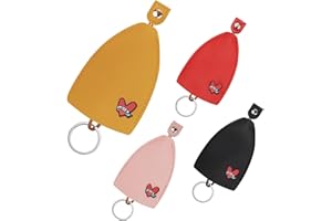 AfitLulu 4 Pieces Car Key Case Creative Pull Out Style Key Bag for Women and Men, PU Leather Key Sleeve Car Key Holder Fashionable Key Pouch for House Keys, Car Key Holders for Handbags