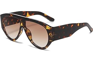 YAMEIZE Oversized Occhiali da Sole Vintage Uomo Donna Anni '70 Grandi Retrò Quadrati Wraparound Occhiali da Sole Telaio Spesso Chunky Protezione UV400