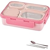 Vagonlife Lunch Box 950 ML Paslanmaz &Ccedil;elik Tek Kat D&ouml;rt B&ouml;lmeli &Ccedil;orba Kaseli Metal Kaşıklı-FFLBOX7099