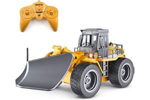 fisca RC camion telecomando spazzaneve 6 canali 2.4G lega spazzaneve veicolo 4WD trattore giocattolo con luci per bambini